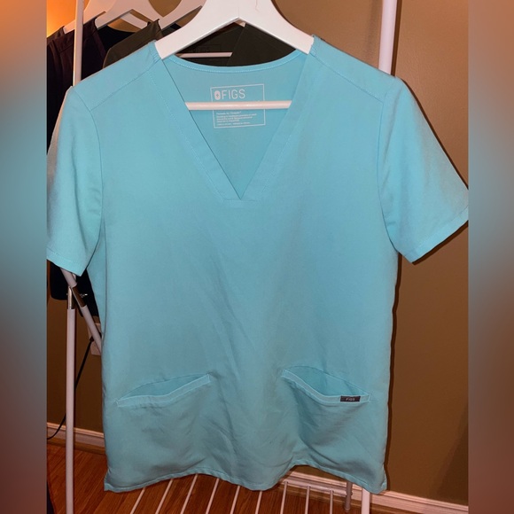 Figs Tops - Figs Women’s Turquoise Scrub Top